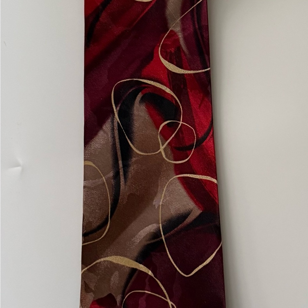 J. Garcia Red and Gold Artistic Tie